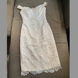 Lulu's Off The Shoulder White Lace Dress